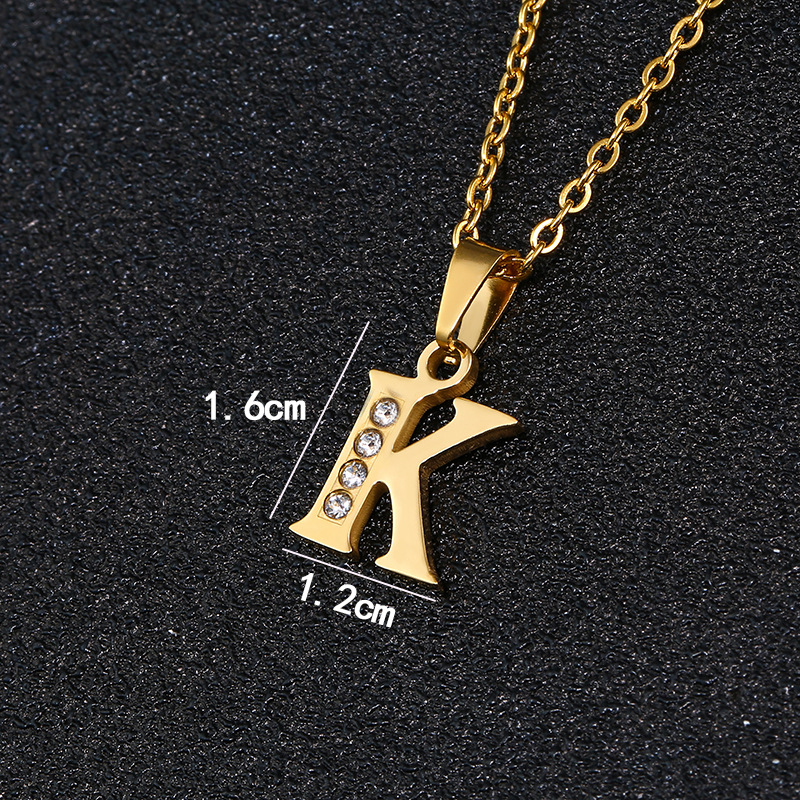 Collana con lettera, per studentessa coreana, semplice, piccola, per coppia di fidanzate, 26 lettere inglesi portafortuna, ciondolo con catena per clavicola_voghion.com