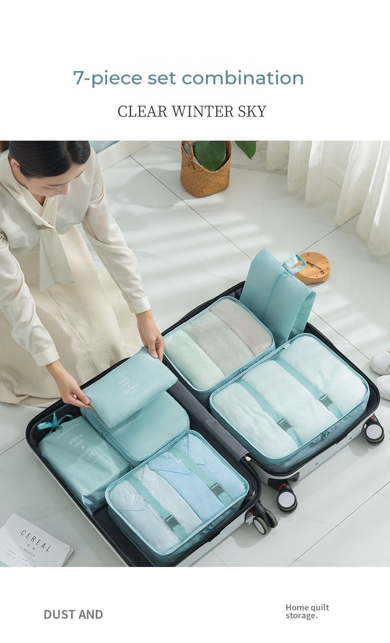 Sjudelad reseförvaringsväska förpackningsväska Multifunktionell klädväska förvaringsväska Kompressibel förvaringsväska_voghion.com