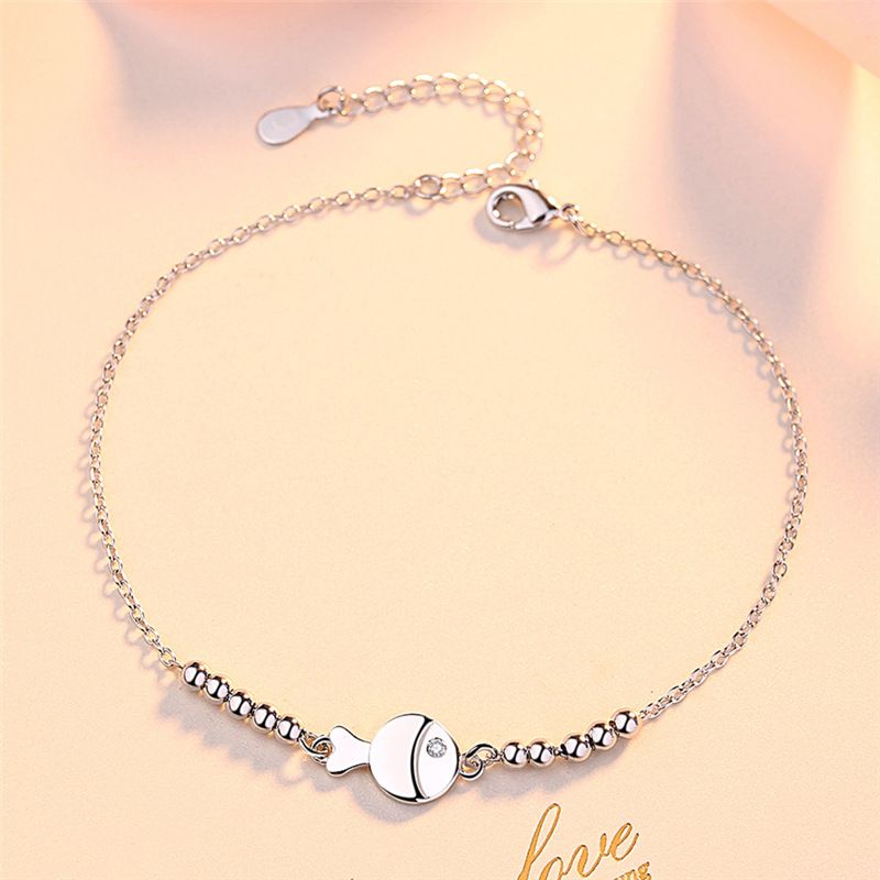 Kleine Frauen Fisch Sie zusammen weibliche koreanische Version Mode Fußkettchen Geschenk für beste Freundin Stud Freundin Geburtstag_voghion.com