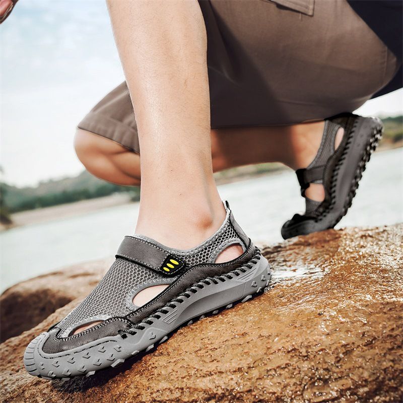 Sandalen Neue Casual Hohl Atmungsaktive Mesh Herren Sommer Wanderschuhe_voghion.com