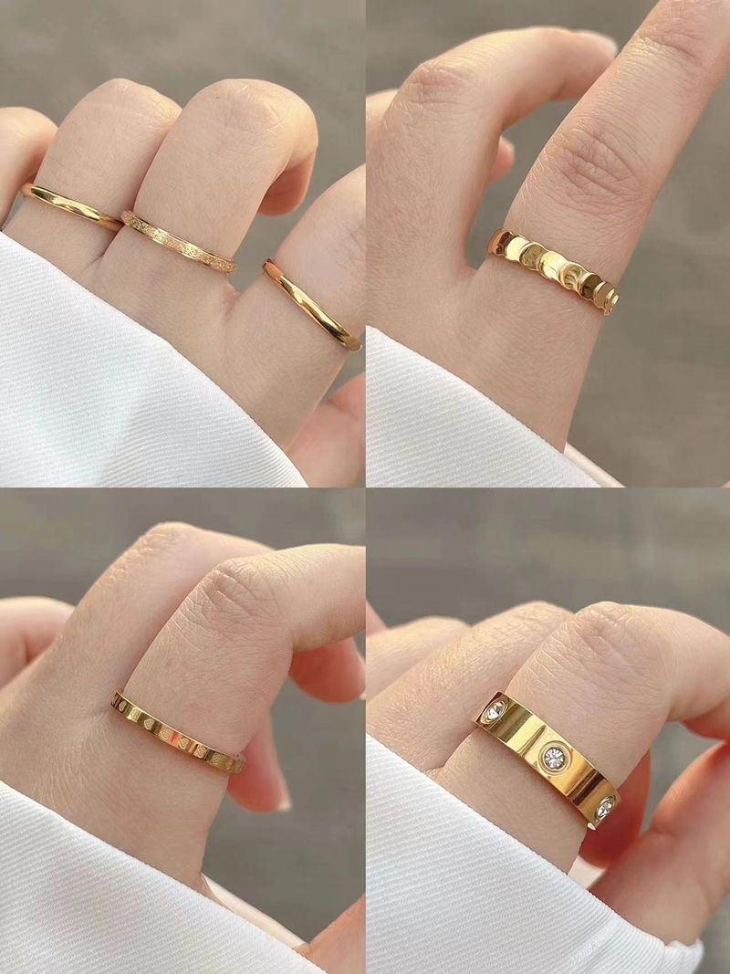 Acciaio al titanio resistente allo sbiadimento per il design di nicchia Instagram femminile, anello per indice semplice, anello di coppia fresco e personalizzato_voghion.com