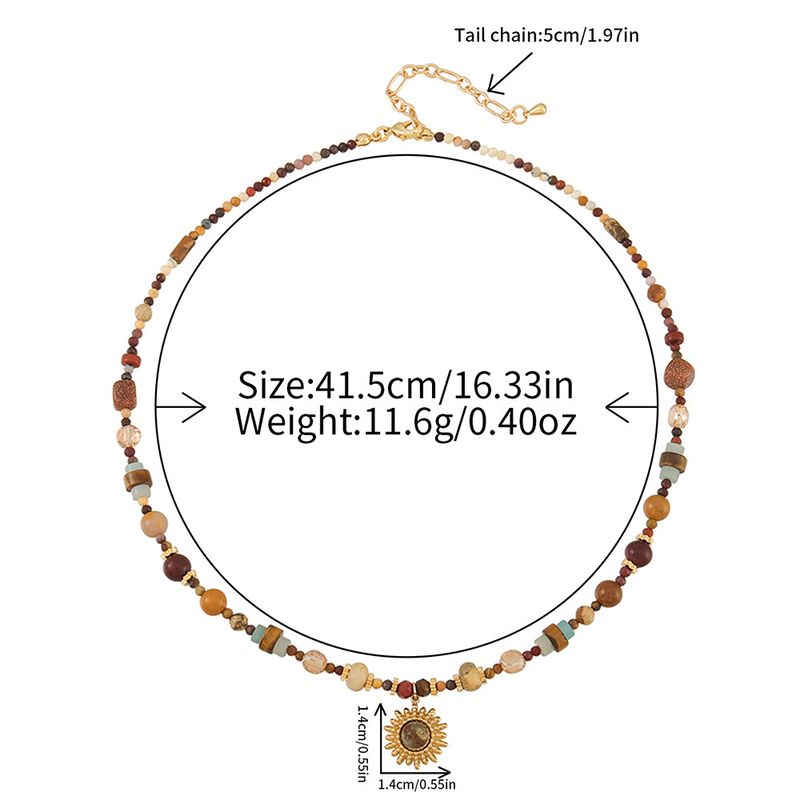 Collier en acier inoxydable avec perles naturelles, pierre œil de tigre Melad, chaîne longue de qualité supérieure, résistante à la lumière, automne_voghion.com