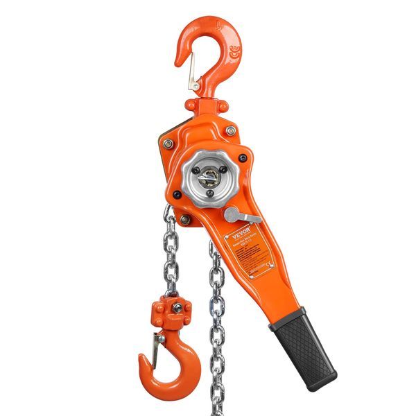 Hand-Operated Chain Lift, 1650 Lbs Load, 5ft Length, G80 Zinc-Coated Steel, Dual-Pawl Brake System, Automatic Chain Guide & Swivel Hook, Ideal_voghion.com