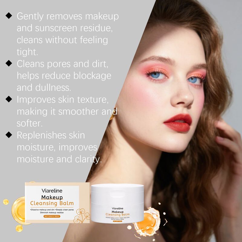 Viareline Centella Asiatica Tiefenreinigung Sanfte Inhaltsstoffe Feuchtigkeitsspendender Make-up-Entferner-Balsam ohne Straffung_voghion.com