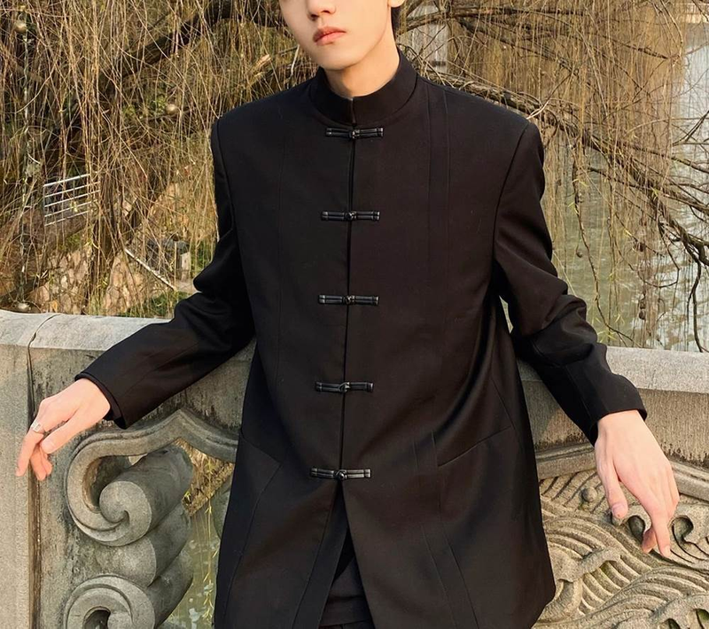 MERCURY New buckle Zhongshan with high-end feeling, ruffian and handsome standing collar jacket, men's casual loose fitting_voghion.com