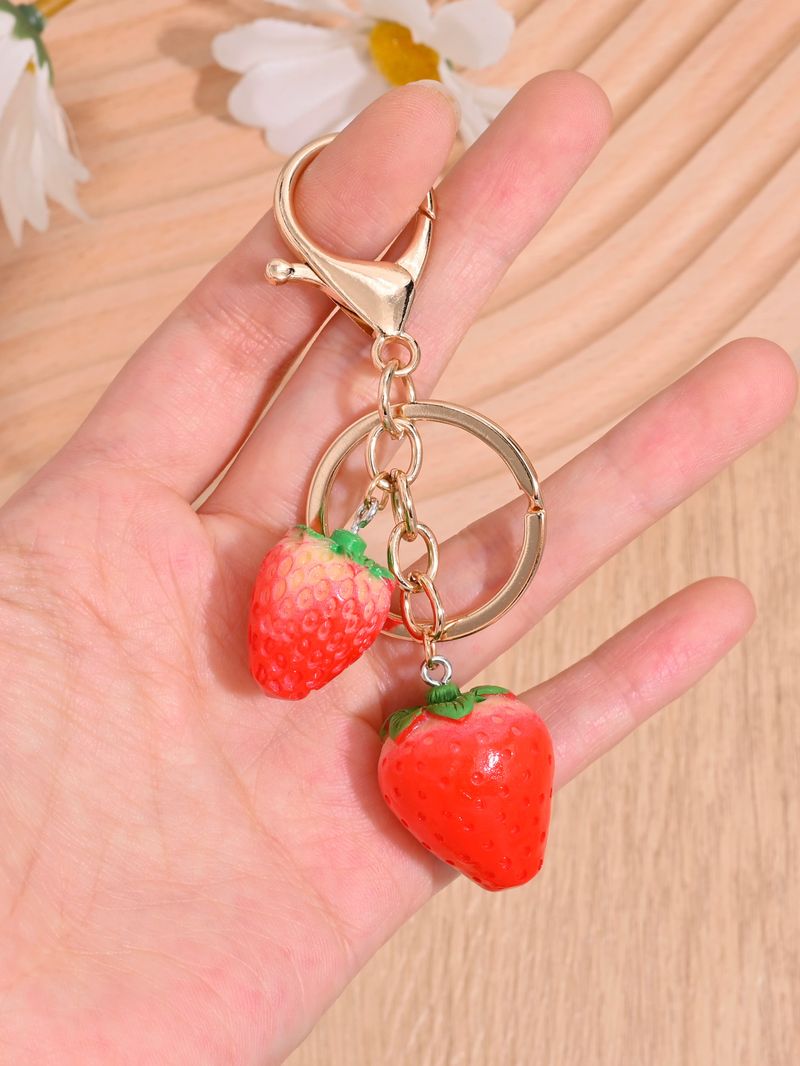 Portachiavi giapponese coreano a forma di fragola e ciliegia per donna, squisito e carino_voghion.com
