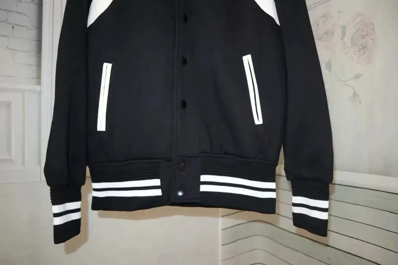 Baseball Jacket Mens - Classic Cotton Bomber Jacket, Ribbed Sleeves, Casual Uniform Collar, Spliced Short Coat For_voghion.com