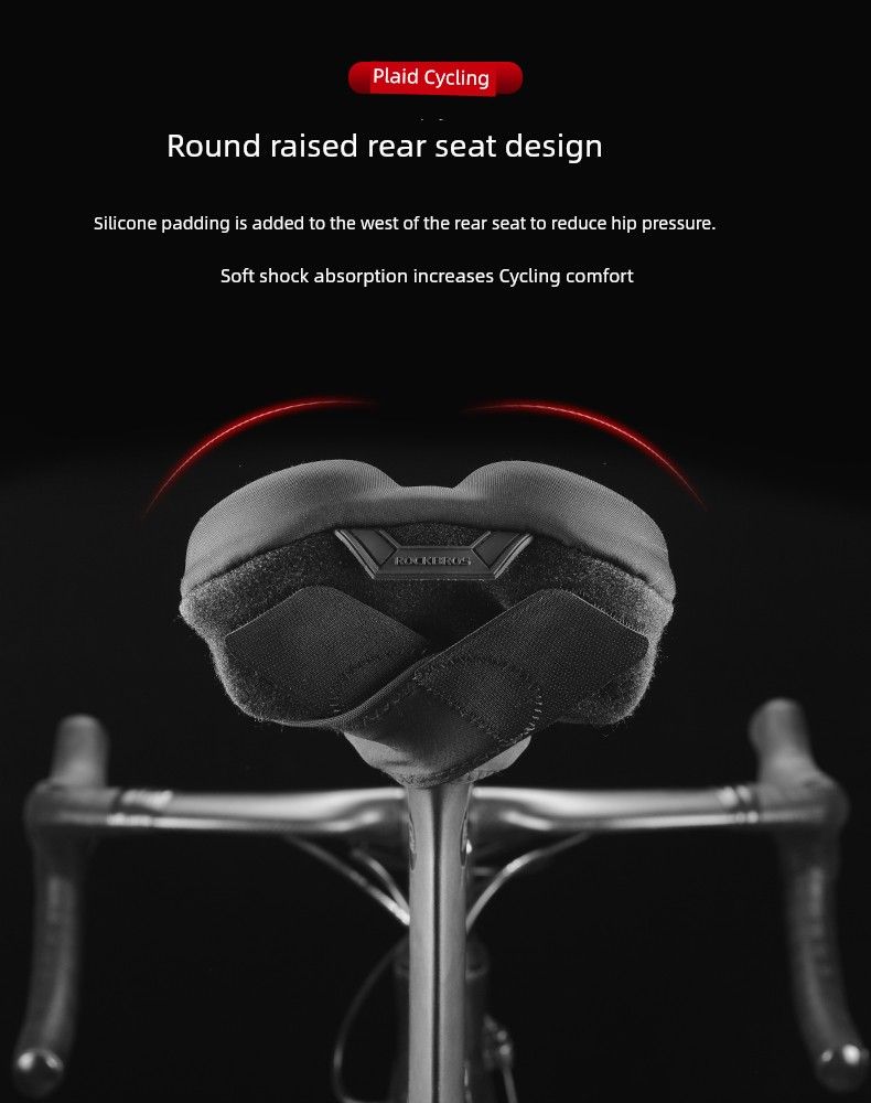 Rockbros Cykelkudde Mountainbikeöverdrag Rutigt Memory Foam Silikon Sadel Sleeve Mjuk Utrustning_voghion.com