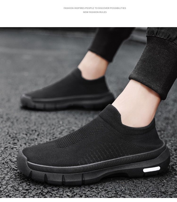 2024 new style flying woven summer and autumn breathable sports shoes men's slip on socks shoes casual coconut shoes wholesale_voghion.com