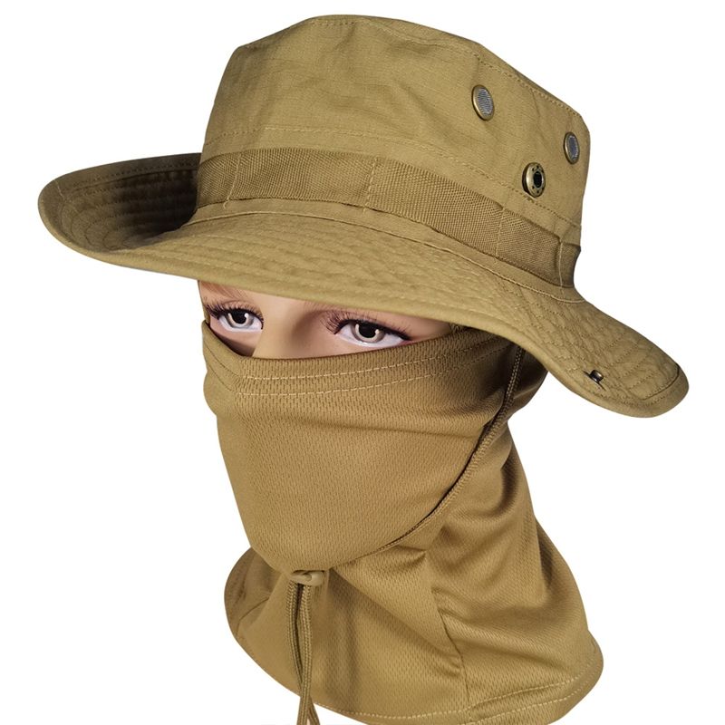 Karstā izpārdošana Tropu piedzīvojumu Vizieri Cepures Džungļu Medību Cepure Saulessargs Camo Cepures Vīriešu Armijas Kausa Cepures Militāri Taktiskais Kakla pārsegs_voghion.com