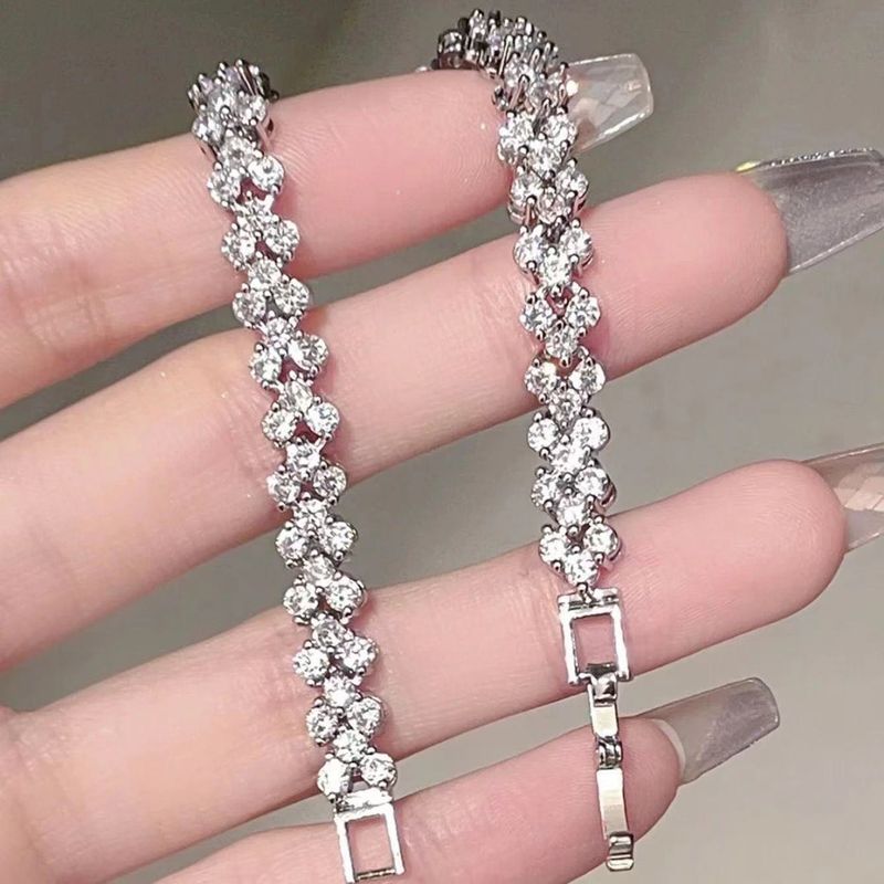 Shine~ Cuban Full Diamond Bracelet For Women, Light Luxury Niche Design, Ins Trend, Minimalist Style, Unique And Trendy_voghion.com