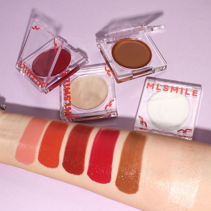 MLSMILE puder v kremi, mat, naravni, visokosijajni kozmetični rdečilo za lica, enostavno barvanje in vlaženje_voghion.com