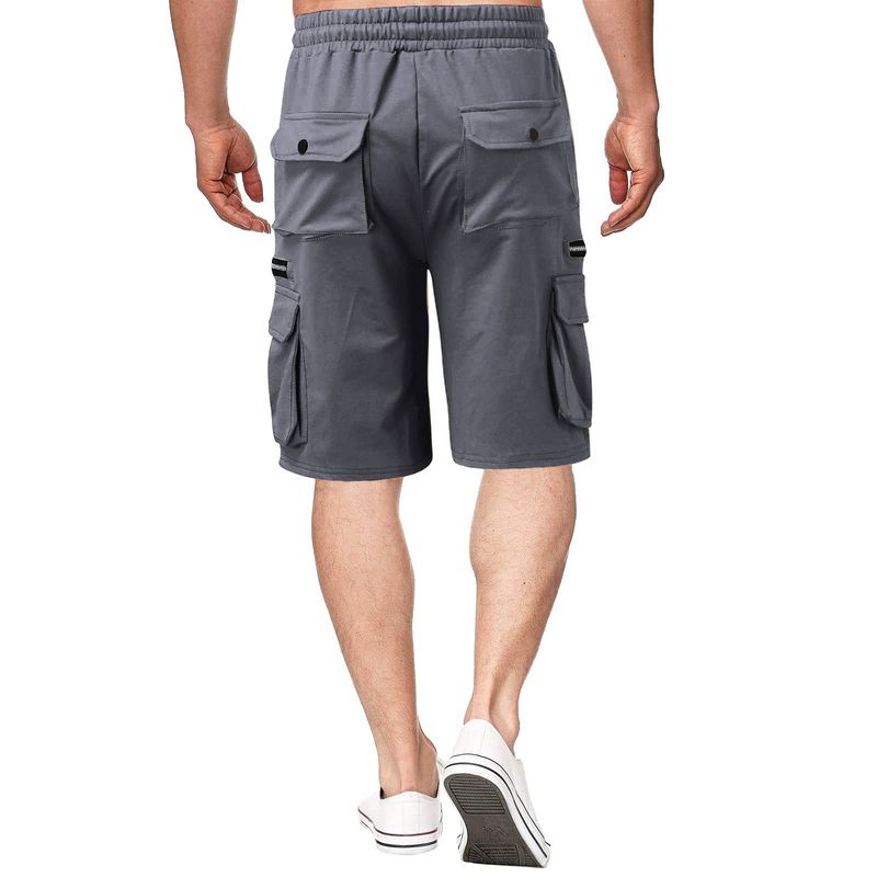 Europäesch an amerikanesch Männer Summer Overalls Hosen Kotteng locker Plus Size Fënneft Hosen Männer Multi-Täsch Casual Hosen_voghion.com