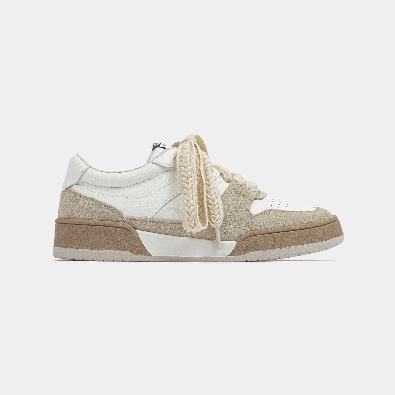 Genuine leather board for women in spring 2024, new versatile thick sole small white color blocking sports and leisure_voghion.com