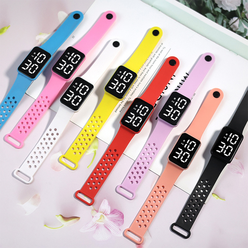Xinweiqing Orologio digitale LED quadrato multiuso elettronico con controllo touch per coppia casual per esterni_voghion.com