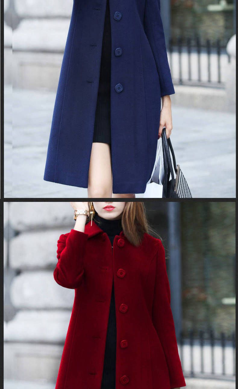 Roupas femininas Casaco de lã feminino, comprimento médio, estilo britânico, 2024 primavera e outono novo casaco de lã fino, terno de lã fino feminino_voghion.com