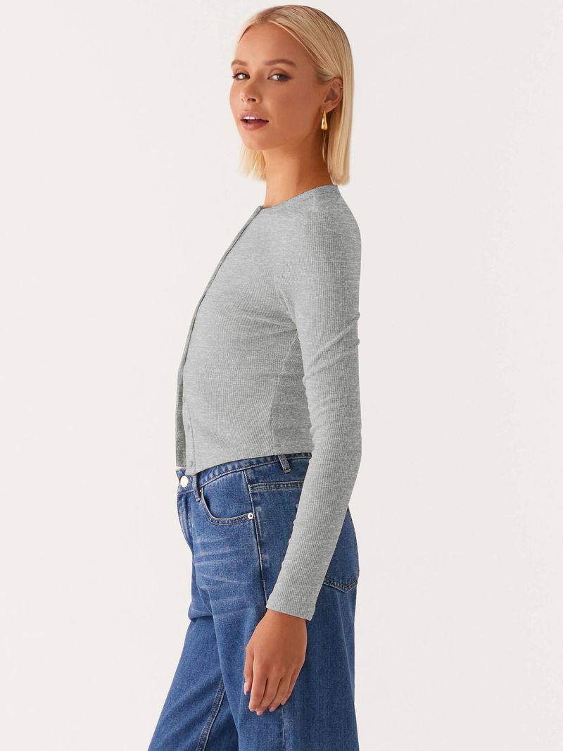 Women's Clothing Long Sleeve Button-Up Cardigan - Slim Fit Solid Color Casual Blouse For Spring & Summer_voghion.com