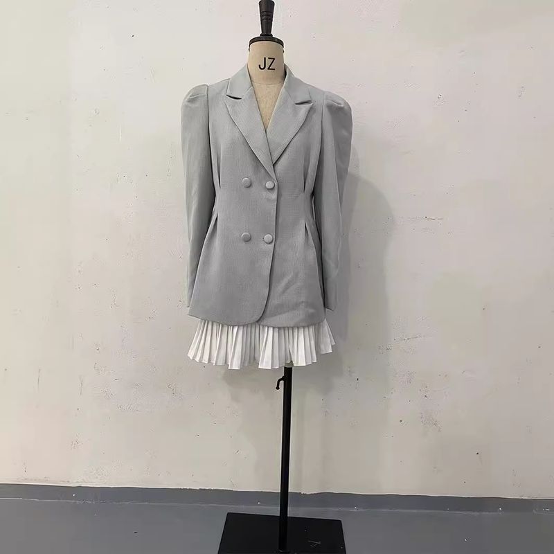 2024 Herbst neuer Stil Rosa Girly Herzknopf Langarm Blazer_voghion.com