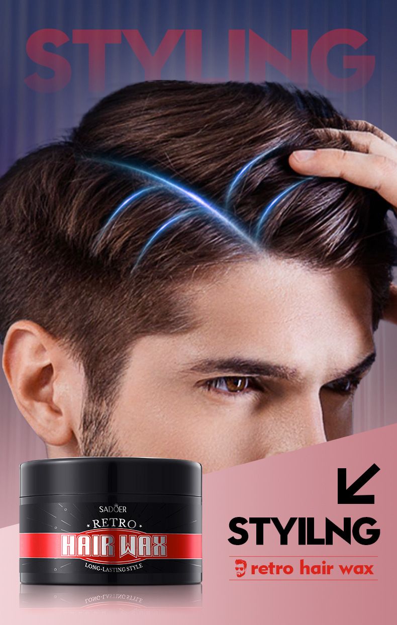 Haarwachs SADOER Retro Haarwachs 100g Starkes Styling Natürlicher Flauschiger Haarschlamm_voghion.com
