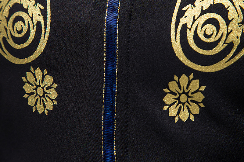 2024 frühjahr Neue Herrenmode Business Kleid Langarm Hemd mit Gold Prägung Druck Casual Top Slim Fit_voghion.com