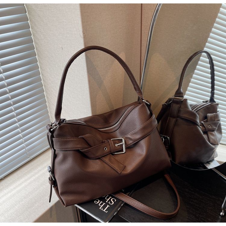 Sac fourre-tout tendance pour femme, grande capacité, en PU souple, avec fermeture éclair, pour un usage quotidien, disponible en noir, beige, marron et argent._voghion.com