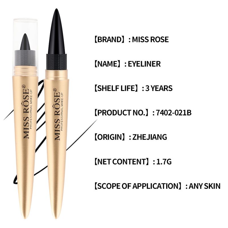 Missrose Cool Black Rich Eyeliner Delineador Colorido À Prova D'Água Não Borra Caneta Delineadora_voghion.com