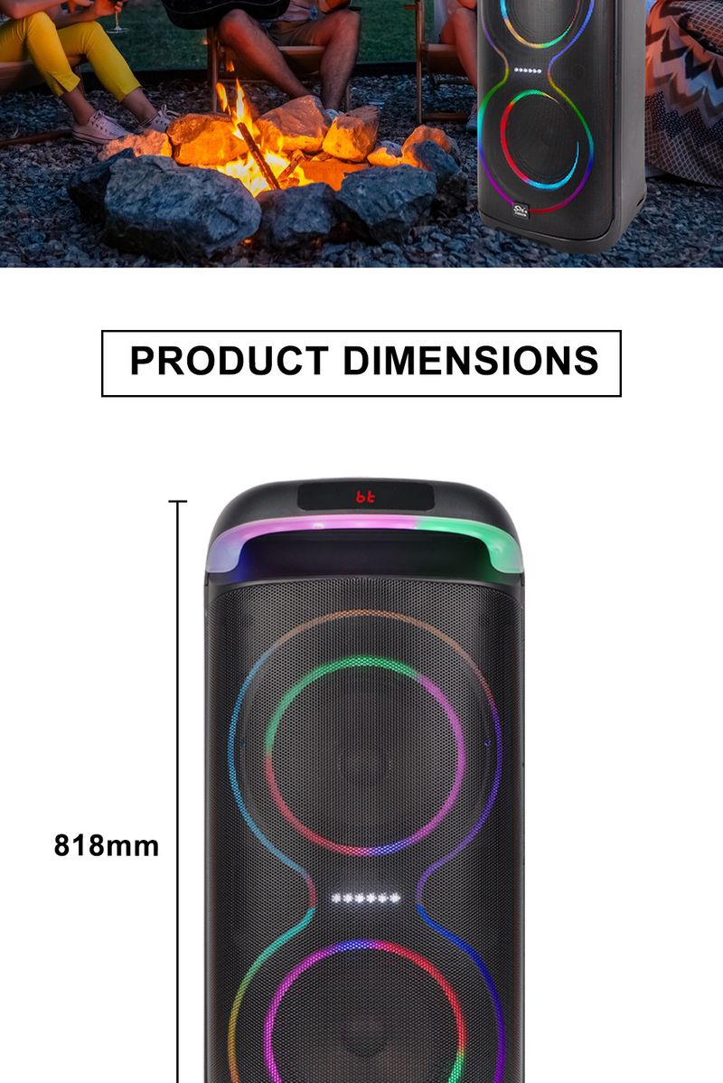 ZQS8258 Hochleistungs-Doppel-8-Zoll-KTV-Karaoke-Bluetooth-Lautsprecher Square Dance Stage K zum Singen_voghion.com
