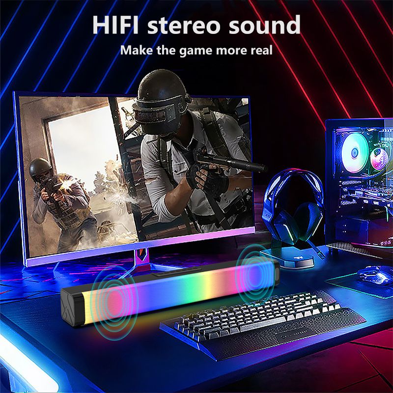 Kabellos Bluetooth Soundbar RGB Lautsprecher Super Power Sound Lautsprecher Kabellos Surround Stereo Subwoofer Heimkino_voghion.com