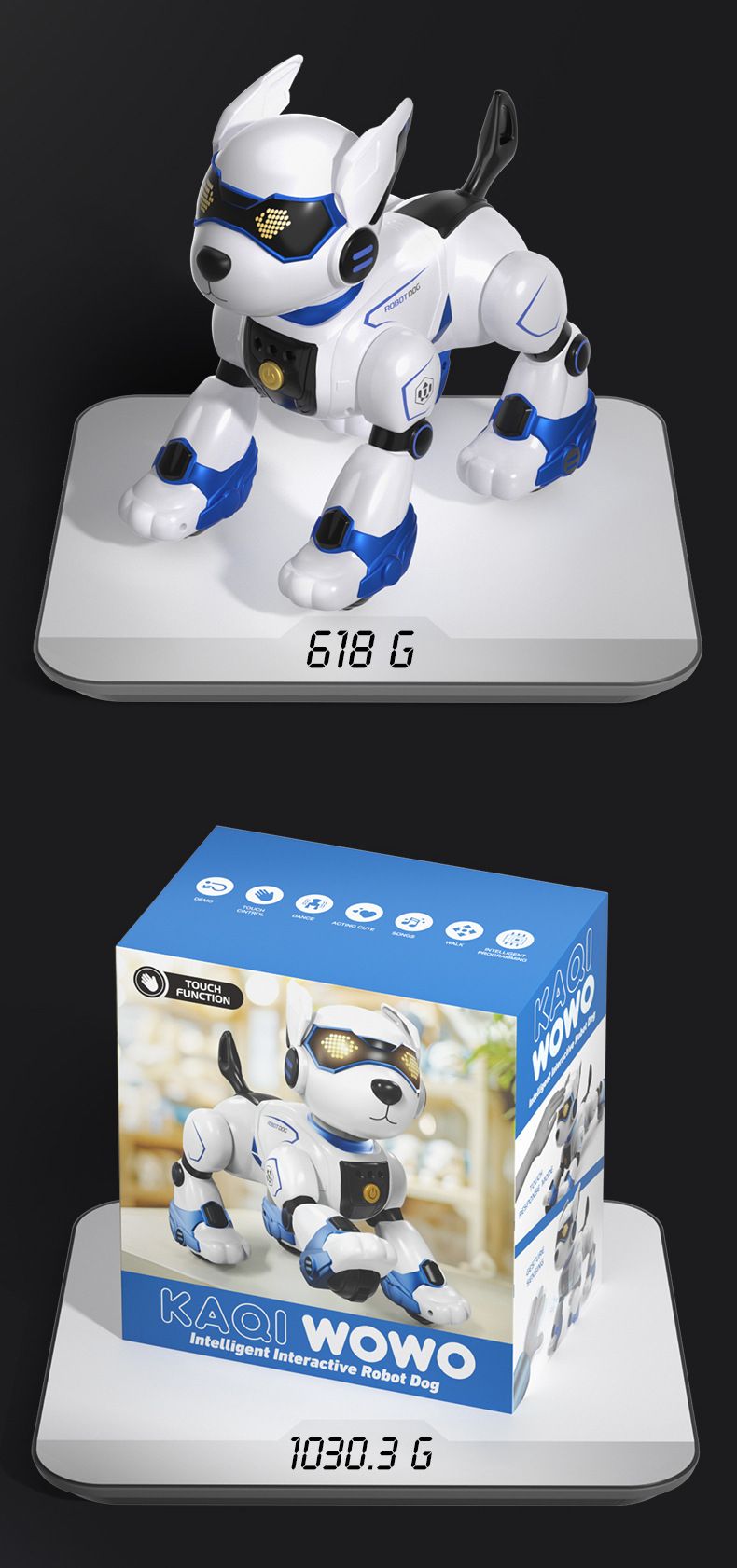 JJRC Nuevo Robot electrónico de control remoto con voz inteligente para mascotas, juguete educativo con programación inteligente para niños_voghion.com