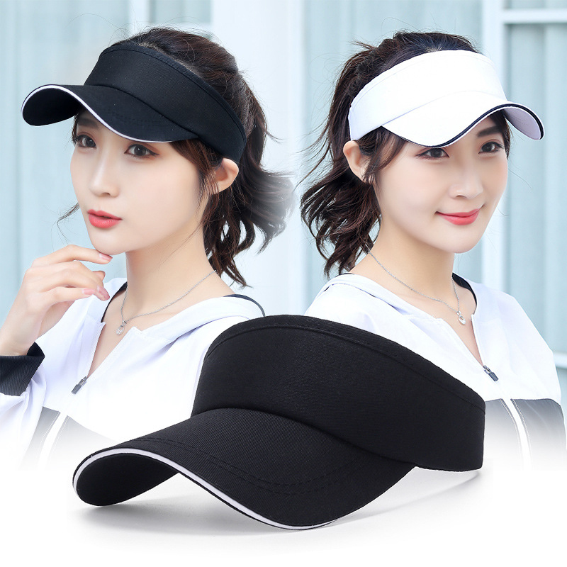 Summer Breathable Sun Hats Men Women Adjustable Visor UV Protection Empty Top Hat Solid Sports Tennis Golf Running_voghion.com