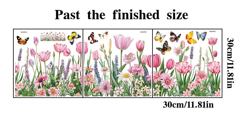 2025 Spring New Product Flower Bush Butterfly Kitchen Wallpaper Static Wall No Glue Nest Indoor Glass Sticker_voghion.com