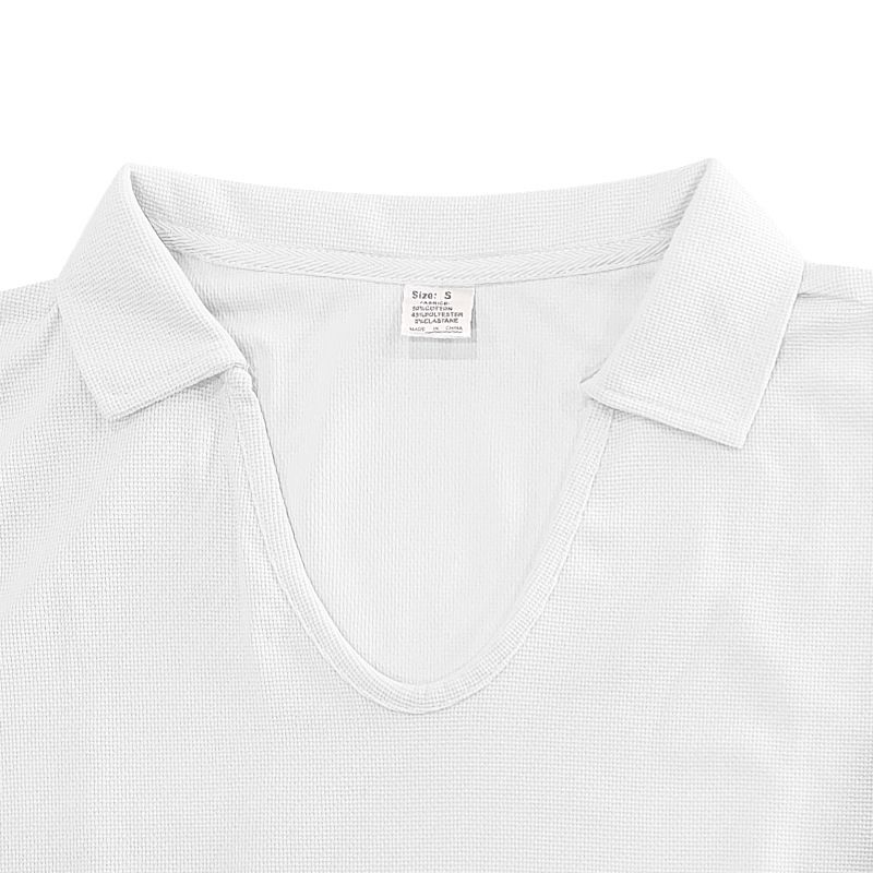 American Summer New Product Herren Schlichtes Casual V-Ausschnitt Design Lockeres Trendy Poloshirt Kurzarm Herren_voghion.com