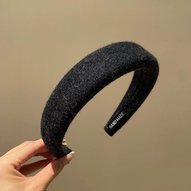 Woolen High Skull Top Blended Autumn Winter Simple Versatile Hair Accessories Home Lazy Face Washing Headband For Women_voghion.com