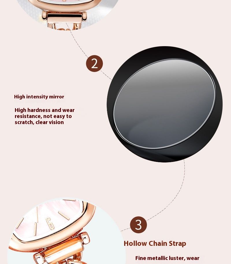 Orologio da studente impermeabile piccolo quadrato alla moda da donna piccolo lusso semplice temperamento_voghion.com