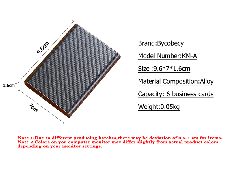 Bycobecy Custom Carbon Fiber Card Holder Metal Plastic NFC Wallet Passport Holder Document Organizer RFID Slim Wallets_voghion.com