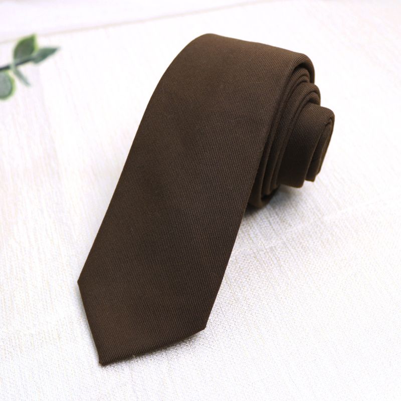 Cravatta lunga da uomo e da donna in stile college, tinta unita, stile retrò, marrone, color caffè, albicocca, senza lacci_voghion.com