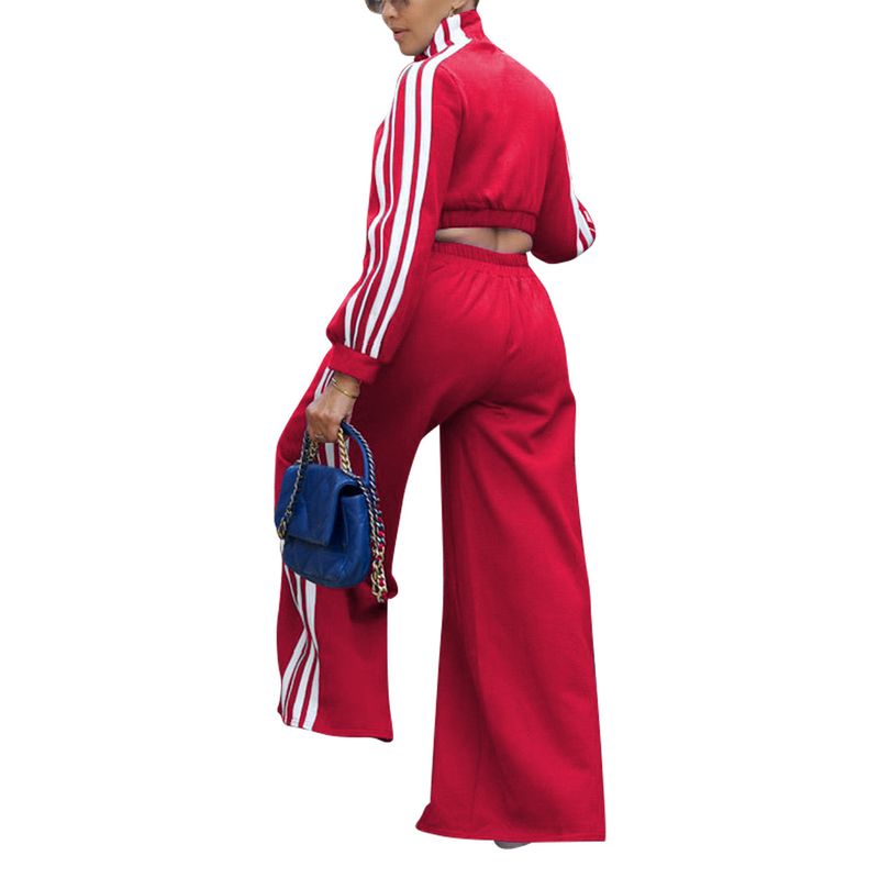 Streetwise Stripe Zip-Up Jacket & Jogger Set - Edgy Athleisure For Urban Explorers (S-XXL, Grey/Black/Red/Blue)_voghion.com