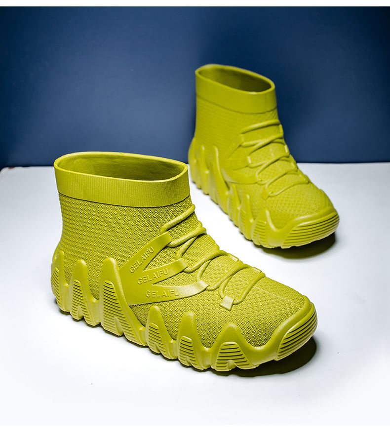 Neue Herren-Regenschuhe, modischer Trend, Regenstiefel, kurze Röhre, dicke Sohle, rutschfest, wasserdicht, verschleißfest, niedrige Röhre, Herrenmodelle_voghion.com