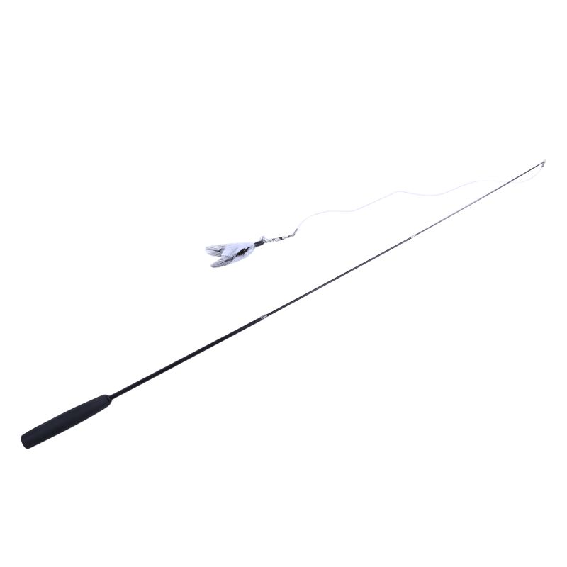 Cat Teaser Wands Three-section Telescopic Fishing Pole Wand Kitten Funny Catcher Teaser Stick Rod Interactive Stick Teaser Toys_voghion.com