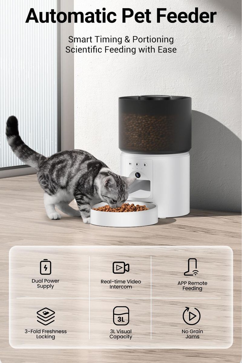 Pet Smart Feeder A90: Automatic Feeding For Cats And Dogs With Timer & Remote Control_voghion.com