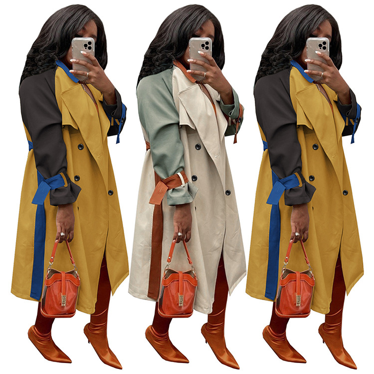 Dametøj Efterår og vinter Ny mode Casual Trench Coat_voghion.com