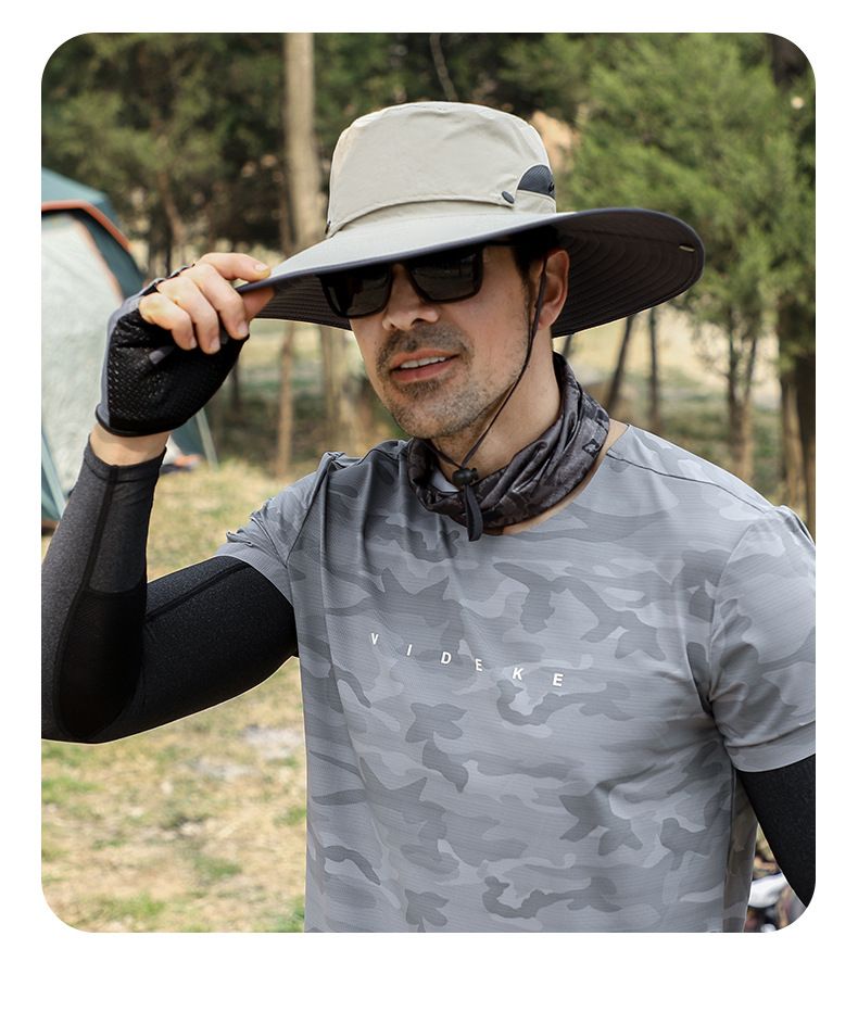 Men's Mesh Breathable Fisherman Hat - Detachable Top & UPF 50+ Sun Protection For Summer Fishing_voghion.com