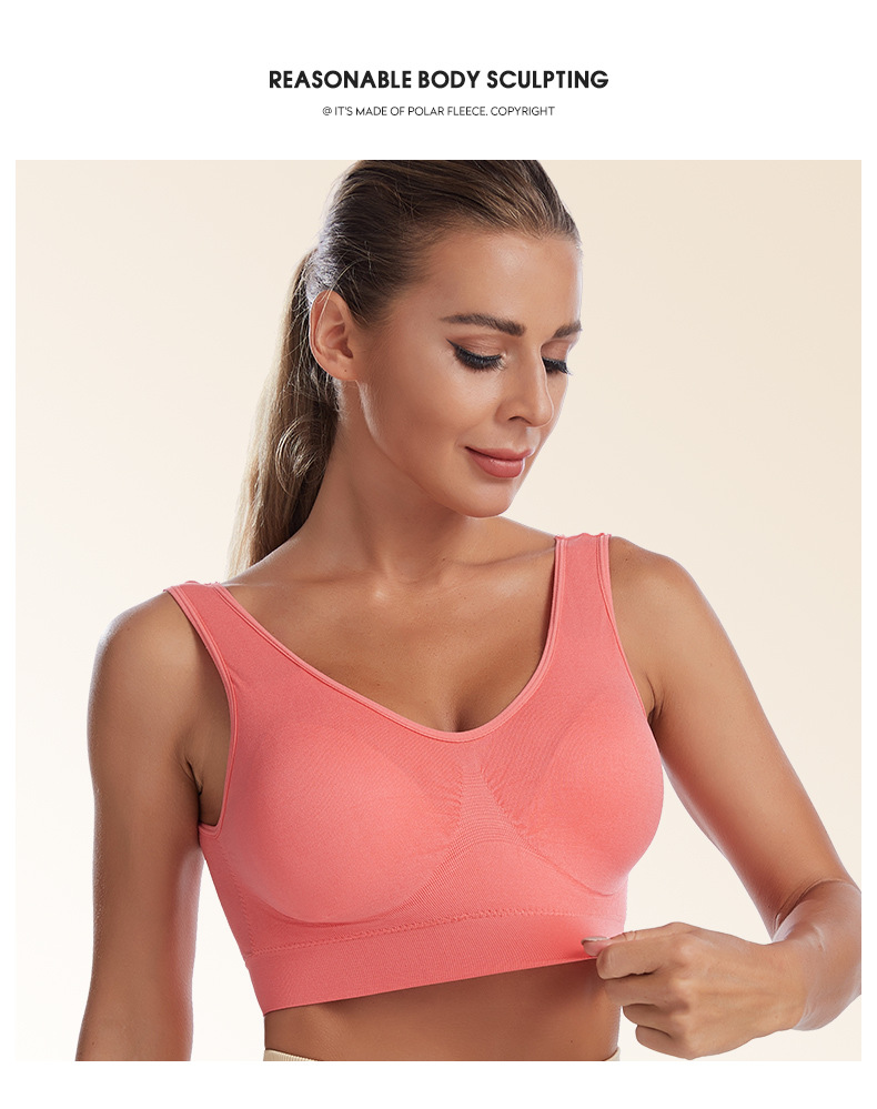 Damen Sport BH ohne Bügel Push Up Weste Style Schöner Rücken Unterwäsche Große Größe mit Einsätzen Running Fitness Yoga BH_voghion.com