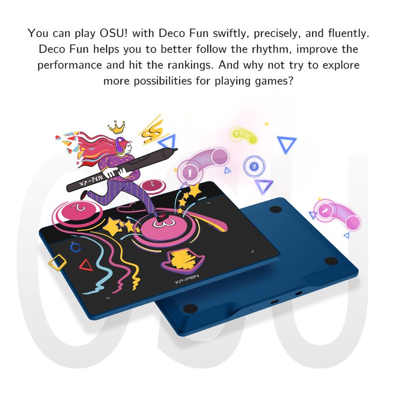 XP Pen Deco Fun Graphic Tablet 6*4 Inch For Drawing OU Online Education Compatible With Android Linux Windows Chrome_voghion.com