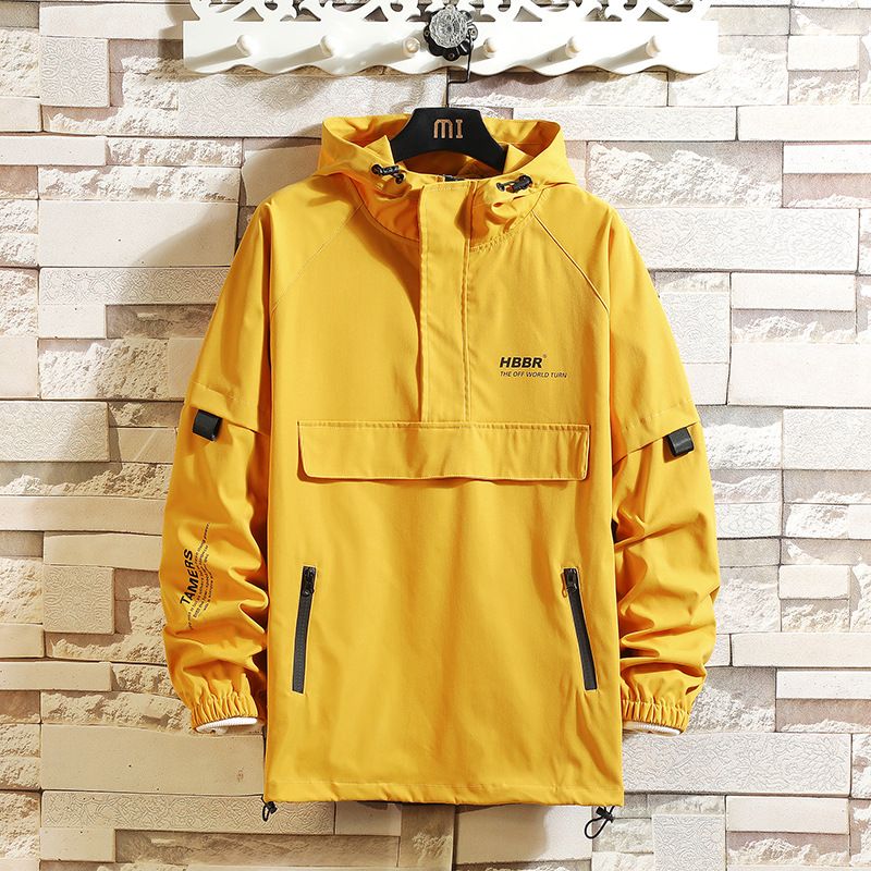 Pullover mit halbem Reißverschluss, dünner, trendiger Kapuzenmantel für Herren im Frühling und Herbst im Streetstyle, vielseitige Jacke für Herren_voghion.com