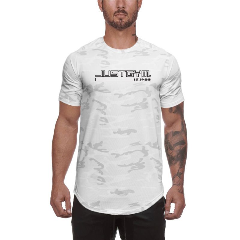 Short sleeved camouflage shirt for men's summer T-shirt, quick drying exercise, yoga, running, basketball, training,_voghion.com