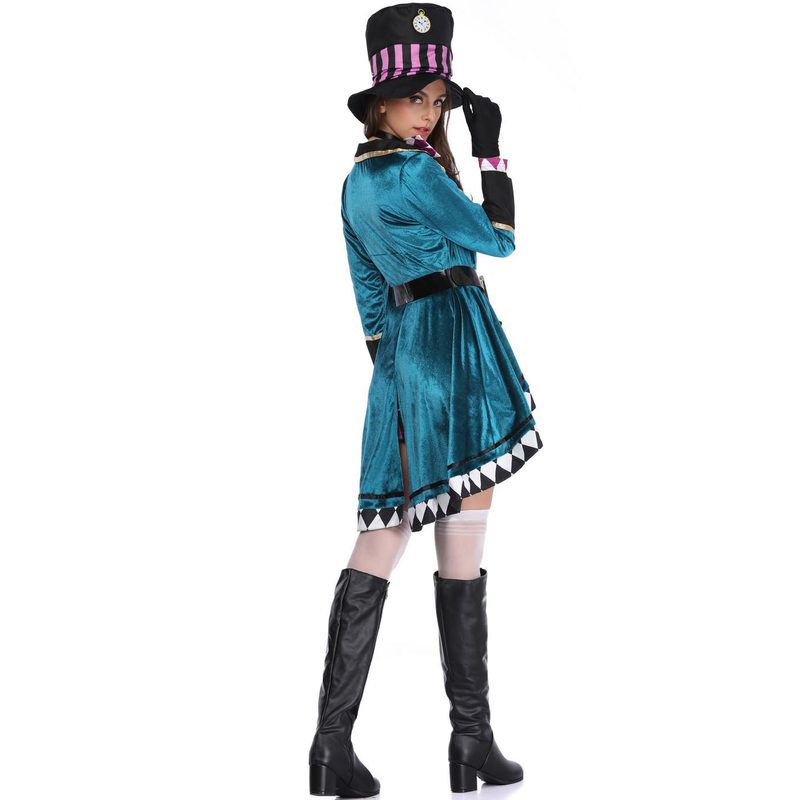 Îmbrăcăminte pentru femei M-XL Mărime mare Halloween Costum de vrăjitoare Alice care joacă costum de magician de circ scenă_voghion.com