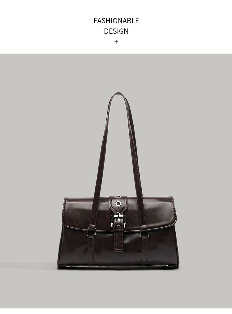 Trendy Vintage-Inspired Shoulder Bag - Stylish Crossbody Handbag For Women With Magnetic Closure & Inner Zipper Pocket, Medium Size_voghion.com