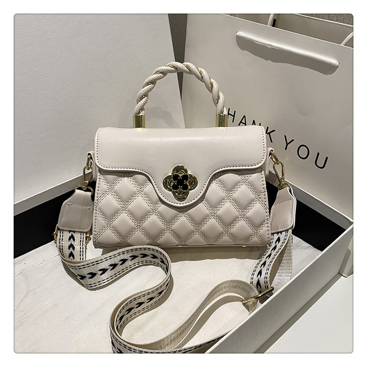 2023 New Women's Bag Fashion Simple Portable Oblique Cross Bag Rhombic Contrast color shoulder bag live broadcast good cross-border trendy bag_voghion.com