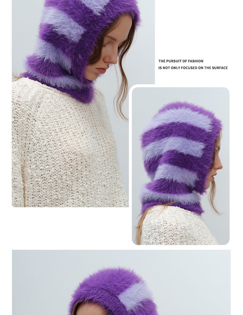 Unisex autumn and winter new men's and women's personalized niche stitching  mink fur balakla pullover knitted hat_voghion.com